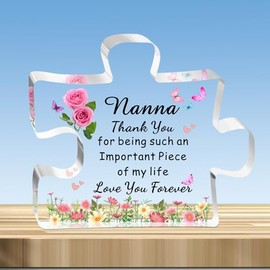 JMIMO Nanna Gifts Nanna Puzzle Nanna Birthday Gifts Christmas Mothers Day Presents for Nanna from Grandson Granddaughter - Thank You For Being Such An Important Piece Of My Life
