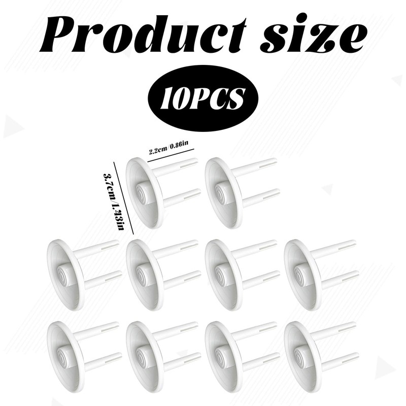 Pack of 10 Socket Covers, Socket Protection, Child Safety Socket,
