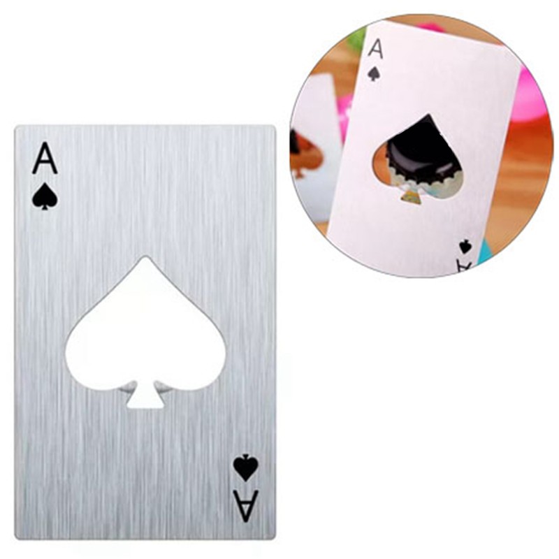20Pcs Poker Card Bottle Opener Ace Poker Shaped Stainless Steel