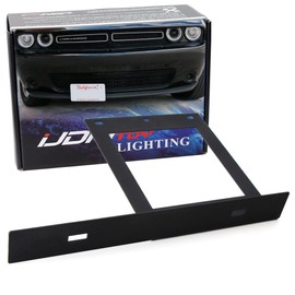 iJDMTOY No Drill Required Front License Plate Mounting Bracket Relocator Compatible with 2008-up Dodge Challenger