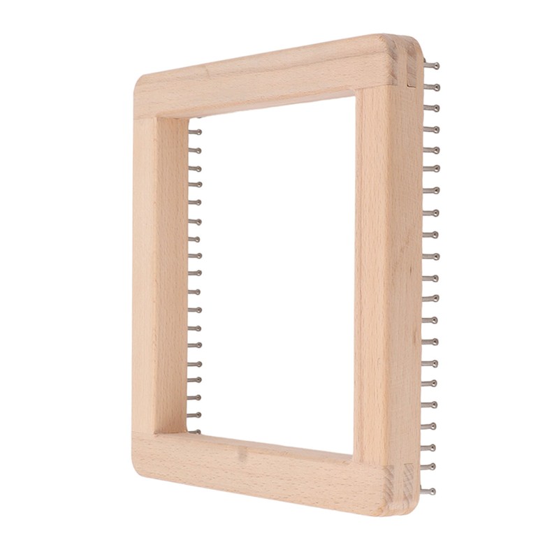 Mini Square Knitting Tool with Hooks Wooden Crochet Board for