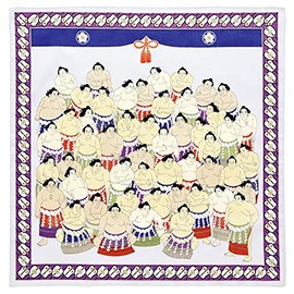 Japanese Goods Kyoto Accessories Handkerchief [Kyosai] Sumo Sumo C Gray