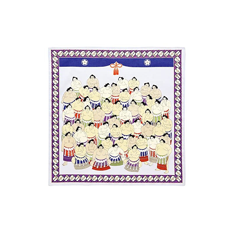 Japanese Goods Kyoto Accessories Handkerchief [Kyosai] Sumo Sumo C Gray