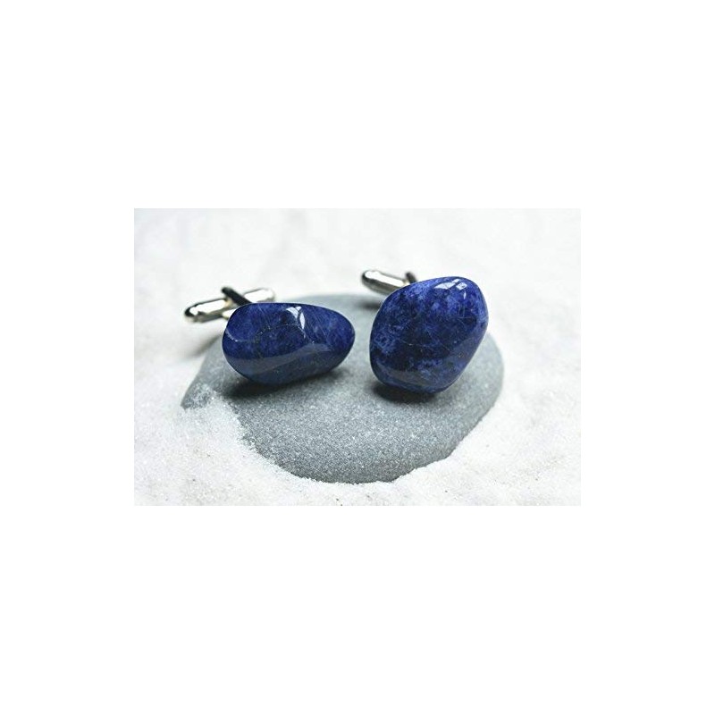 Custom Sodalite Stone Cufflinks - 1 Set