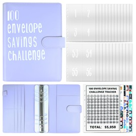ZUYIST 100 Envelope Challenge Binder, Budget Planner Challenge Kit, Funny Savings Book for Money Challenge A5 Money Saving Challenge Binder with Money Compartments and Stickers for Couples, Offices,