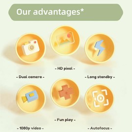 Kids Camera Toys for 3-12 Years Old Boys and Girls with Protective Silicone Cover,Christmas Birthday Gifts with 32GB SD Card Little Monster Pink