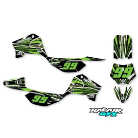 Kalair GFX Graphics Kit for Apollo RFZ X4-X6 X14-X19 (All Years) Prime Series Green 16 Mil-Dirt pit bike motorcycle stickers,dirtbike racing decal automotive motocross accessories no plastics