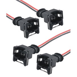 SCUARI Fuel Injector Connector,Car Accessories Fuel Injector Wiring Harness,Waterproof Fuel Injector Connector with Extended Pigtail Wiring Harness,Compatible with Most Cars,Trucks,SUVS (4PCS)
