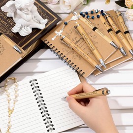 Gueevin 72 Pcs Christian Gift Mother's Day Gifts for Women Church Members Include 36 Inspirational Notebooks and 36 Motivational Bible Bamboo Pens for School Bible Study Groups Church Families