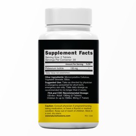 Nature's Fusions Potassium Iodide Tablets (Pack of 2) 130mg - 120 Tablets EXP 10/2032 - YODO Naciente - KI Pills - Yoduro de Potasio