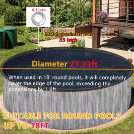 Pool Leaf Net Cover Above Ground Pool Leaf Net Cover for 18FT Round Pool, 21.33FT Diameter Mesh Pool Leaf Net Cover Mesh Tarp w/Grommets, Resistant Garden Netting for Trampoline (Not Include Rope)