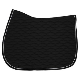 Schneiders Deluxe Quilted Contoured All Purpose Horse Saddle Pad | Wave Quilting & Wither Relief | 8mm Cushioning | Cotton/Poly Blend for Comfort & Style | Color Black