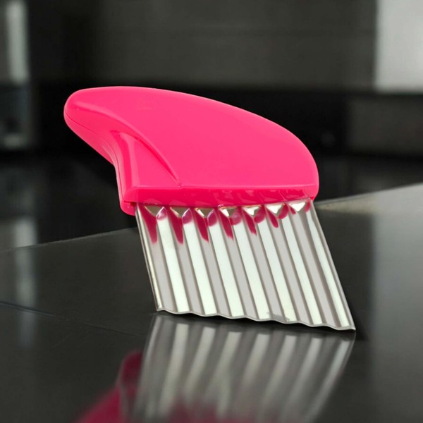 Wellenschneider für Gemüse, Obst und Kartoffeln, Edelstahl Riffelmesser, Wellen-Messer für