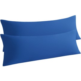 NTBAY Body Pillow Cases Set of 2, 2 Pack Brushed Microfiber 20x54 Pillow Cases, Soft, Wrinkle, Fade, Stain Resistant Royal Blue Pillow Cases with Envelope Closure, 20x54 Inches, Royal Blue