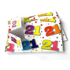 Birthday Wrapping Paper - 2 Sheets Of Gift Wrap & one Tags - 21st Birthday - SE2608