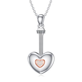 LWXIE Love Guitar Diamond Necklace For Women S925 Sterling Silver Love Guitar Pendant Necklace Jewelry Christmas Gifts for Guitarist or Music Teacher