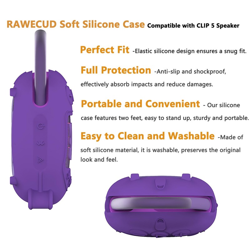 RAWECUD Protective Case for JBL Clip 5 Bluetooth Speaker, Hard