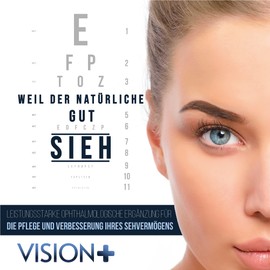 Healthy Fusion, Vision+ | Strong Eye Protection | Improves Vision Quality and Strengthens the Retina | Fights Tired Eyes | Lutein, Coenzyme Q10, Blueberry | 60 Capsules