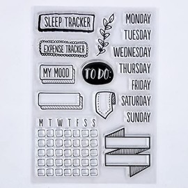 DDOUJOY to Do Monday Week Clear Stamps for Card Making Decoration and DIY Scrapbooking 3042812