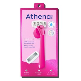 Athena Club Razor Kit | Smooth for Spring | Hyaluronic Acid Serum:_Coral