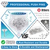 200 Pcs Clear Push Pins Tacks Count in Diamond-Shaped Can