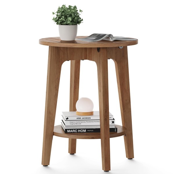 VASAGLE VASAGLE Side Table, Small Round End Table with Lower