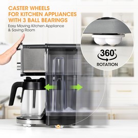 Aieve Self Adhesive Caster Wheels, 8 Pack Small Furniture Sliders Appliance Rollers, Swivel 360° Universal Appliance Slider Roller Casters for Kitchen Countertop Coffee Maker, Air Fryer, Storage Box