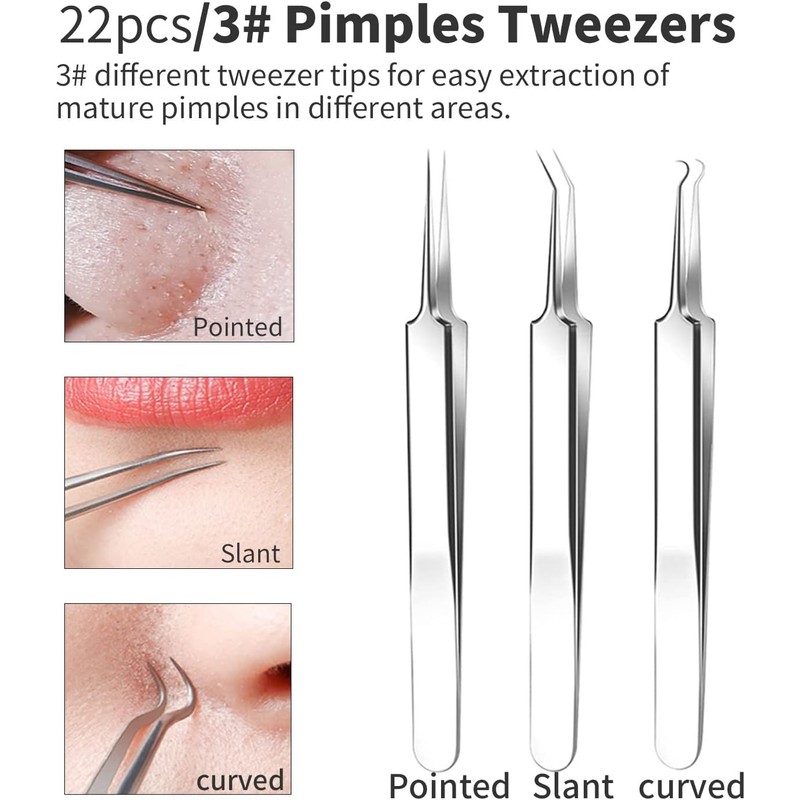 2023 Professional Pimple Popper Tool Kit - 22 PCS Blackhead