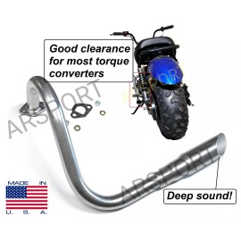 ARSPORT Exhaust Pipe Header For Predator 212 / 224cc, Most Torque converter compatible.