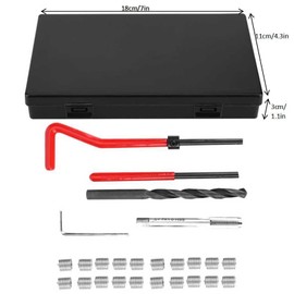 MEKOTRIN 25PCS Thread Repair Kit, M7x1 Thread Inserts in Stainless Steel with Twisted Drill Wrench, Rethreading Tools for Converting Between Metric and Imperial Threaded Holes