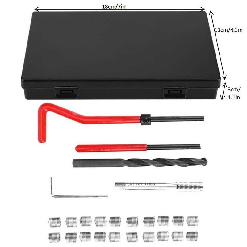 MEKOTRIN 25PCS Thread Repair Kit, M7x1 Thread Inserts in Stainless
