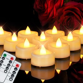 merrynights Remote Candles, 24 Pack Flameless Tea Lights Candle Battery Operated, 400+Hours LED Tea Lights with Remote, Timer Battery Votive Candle for Holidays Wedding Home