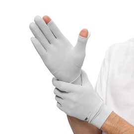 OHGOLF Mens Cycling Gloves Full Finger Sun Anti UV Protection UPF 50+ Summer Gloves for Driving Cycling Fishing SMM5M085T Grey