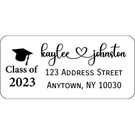 Atelier Elegance Custom Labels, Class of, Any Name, Any Address, Heart