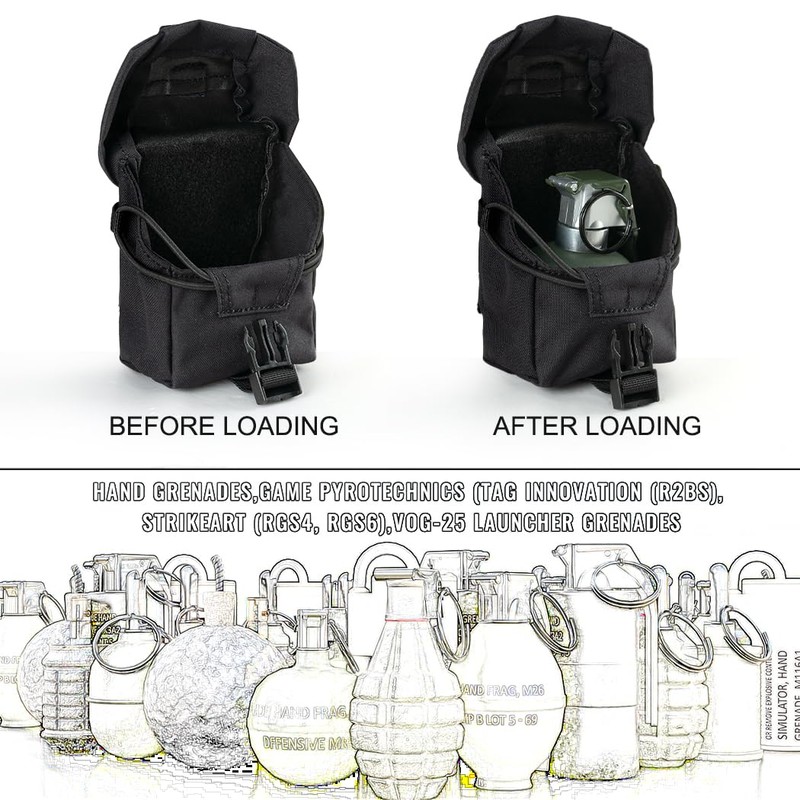 IDOGEAR Tactical Frag Grenade Pouch MOLLE Tool Pouch Ultility EDC