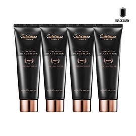 Calvisano Extra Caviar Black Mask 80ml x4 / Skin Elasticity / Moisturizing / Nourishing / Lifting / 칼비사노 엑스트라 캐비어 블랙 마스크 80ml x4 피부탄력보습영양리프팅
