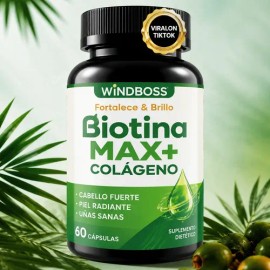Windboss Biotina Max Colágeno Hidrolizado Cápsulas