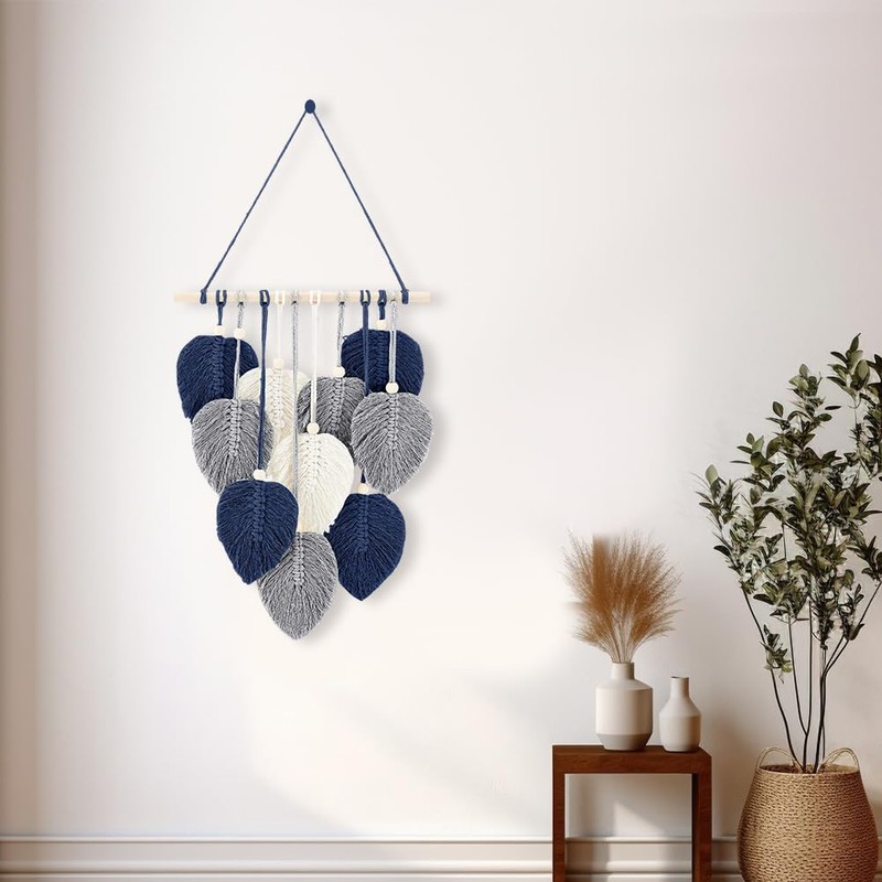 FREEBLOSS Macrame Leaf Wall Hanging Kit Boho Wall Hanging Macrame