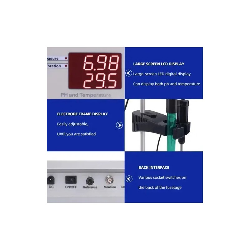 Potenciometro Medidor Ph Temperatura Digital Mesa + Regalo