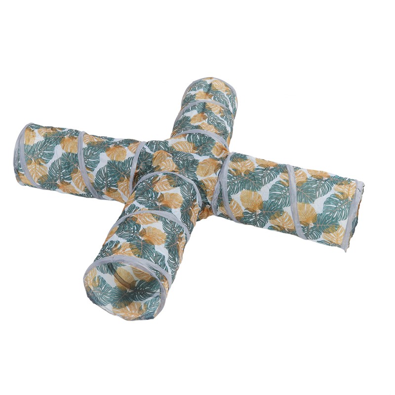 Cat Tunnels Collapsible Printed 4 Way Cat Tube with Storage