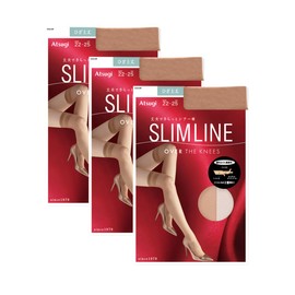 Atsugi F04500 Women's Short Stockings, Slim Line, Above Knee Length, 3-Piece Set, Long Selling, lotus pink