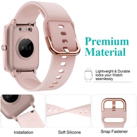 Watch Strap for ID205l，19mm Band Compatible with LETSCOM, Letsfit, LIFEBEE, Willful and TEMINICE Model No.ID205L,ID205S,ID205G, ID215G,SW025,SW023,SW021,SW020,TE021,TE020,YM023,YM021,YM020 Pink