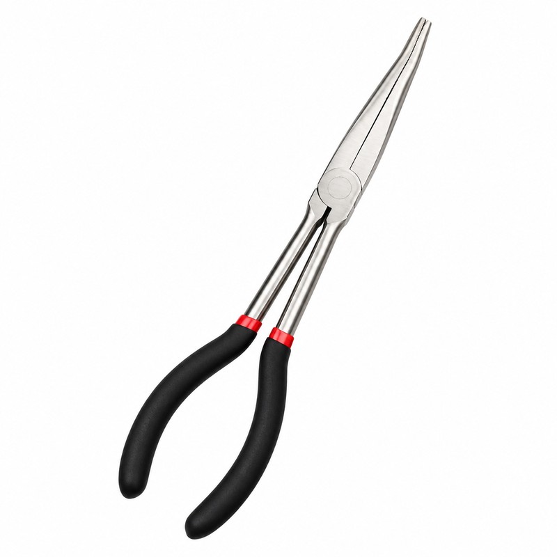 11-Inch Long Nose Pliers – Bent Handle Tool with 5