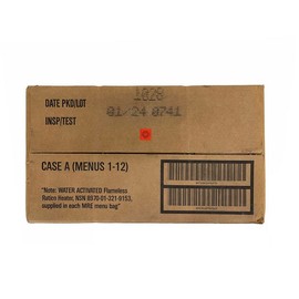 Ammo Can Man MRE (Meals-Ready-To-Eat) Case - Genuine Military Surplus MRE Case | 2024 Inspection Date (A Case Only - Menus 1-12)