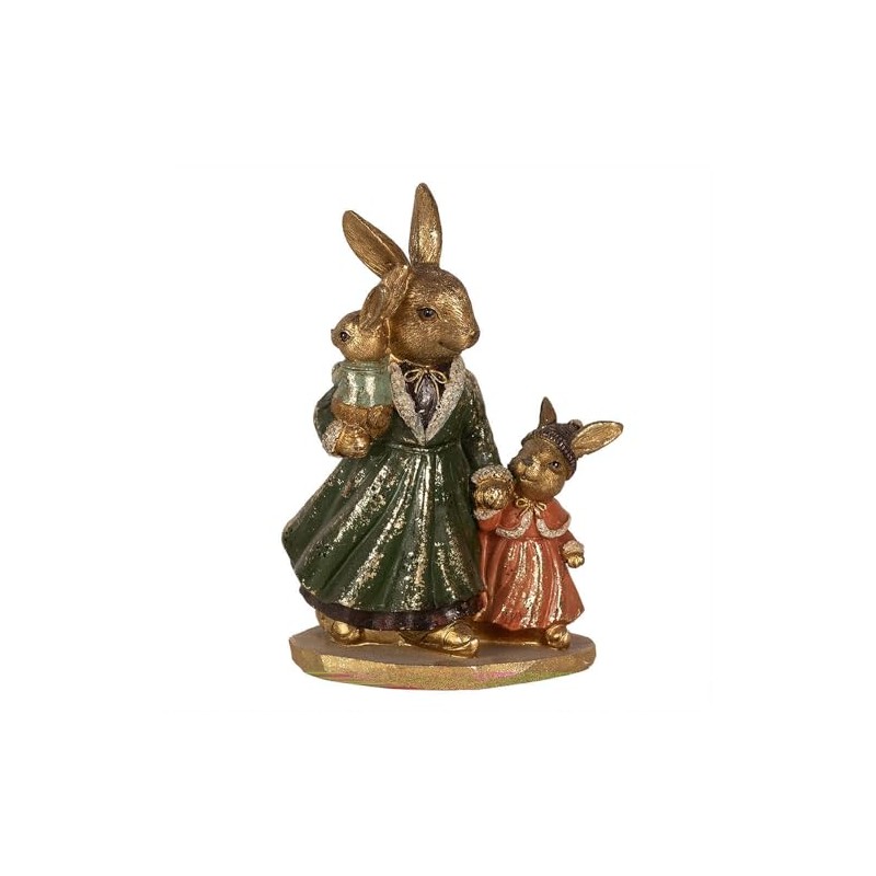 Clayre & Eef Rabbit Figurine 19 cm Gold Polyresin Easter