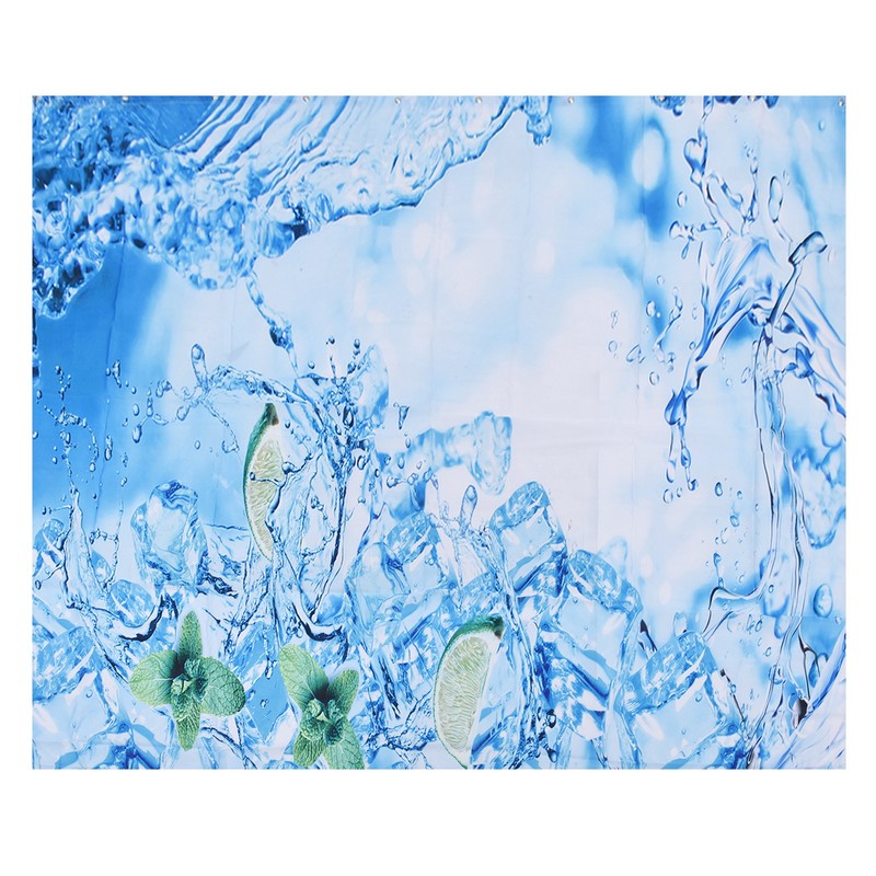 Bathroom Curtain with Hook Waterproof Elastic Hanging Shower Curtain for