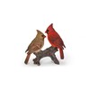 Cardinal Couple on Stump Garden Statue