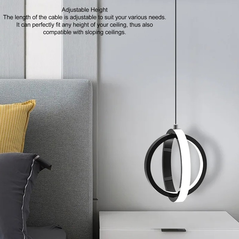 LED Pendant Light Fixture Height Adjustable Globe Modern Hanging Chandelier