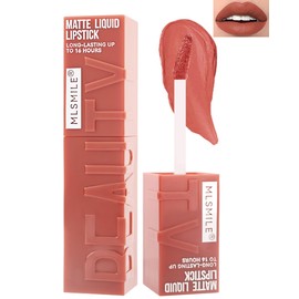 Matte Liquid Lipstick,1Pcs High Pigmented Color Lip Stain Tint,Super Velvet Matte Lip Gloss, Up to 16H Wear, Long Lasting Waterproof Smudge-proof Non Sticky Lip Gloss Makeup, Gift for Women -02#Orange