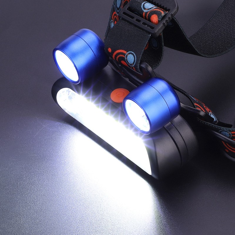 150000LM 2*LED COB Rechargeable 2*18650 Headlamp Head USB Light Torch